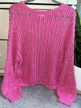 NWT BLU PEPPER Hot Pink Sweater L